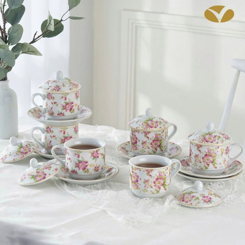 VICENZA CANGKIR TEH SET + TUTUP FREE BUBBLE +KOTAK