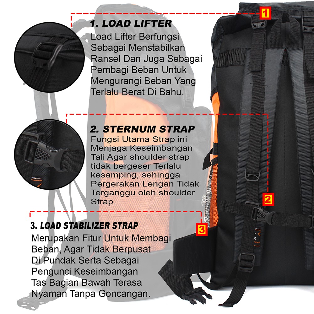 Tas Ransel Pria Gunung Travel Outdoor Hiking - INDORAYA STORE