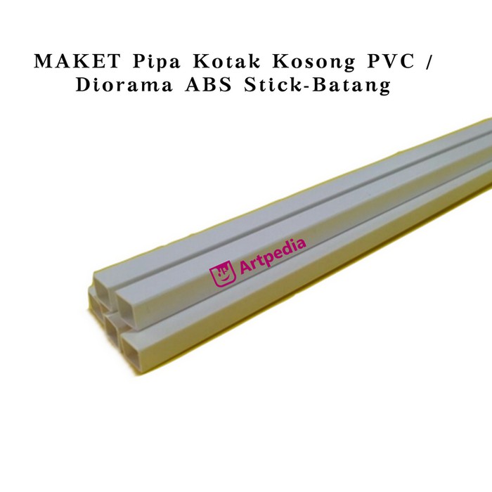 MAKET Pipa Kotak Kosong PVC /Diorama ABS Stick-Batang 4mm Length 50cm