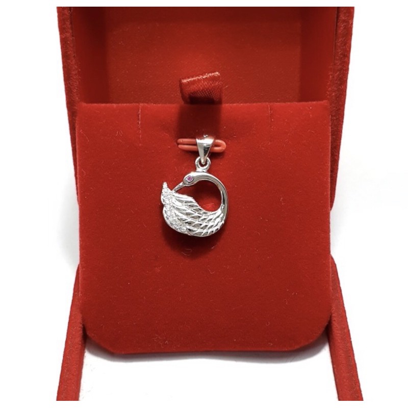 Liontin angsa liontin angsa perak 925 lapis emas putih S377