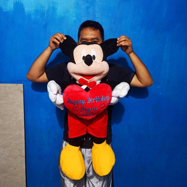 Boneka GRATIS UKIR NAMA  Mickey atau Minnie mouse bisa ukir nama