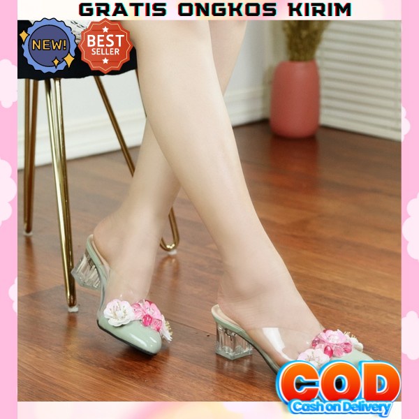 High Heels Terbaru 2022 Branded Sepatu Sandal Dewasa Murah Wanita Korean Style Kekinian Viral Hak Ta