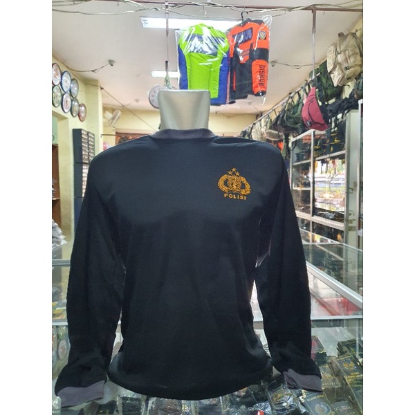 Kaos Bantalan POLISI | Kaos penembak POLISI Hitam lengan panjang | Kaos POLISI