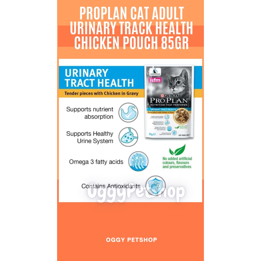 PROPLAN CAT ADULT URINARY TRACK HEALTH CHICKEN POUCH 85gr Makanan Kucing 85gram