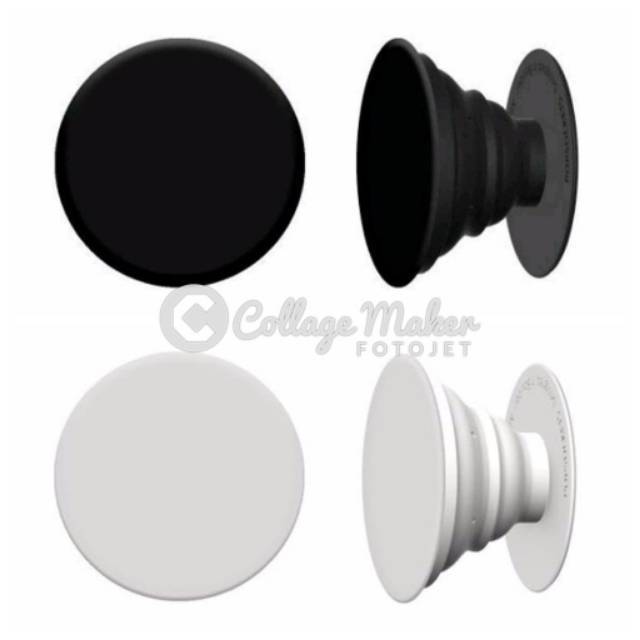 Pop Socket Polos Hitam Putih Phone Holder Kaitan Belakang Hp Tempelan Pegangan Tablet Stand iPad