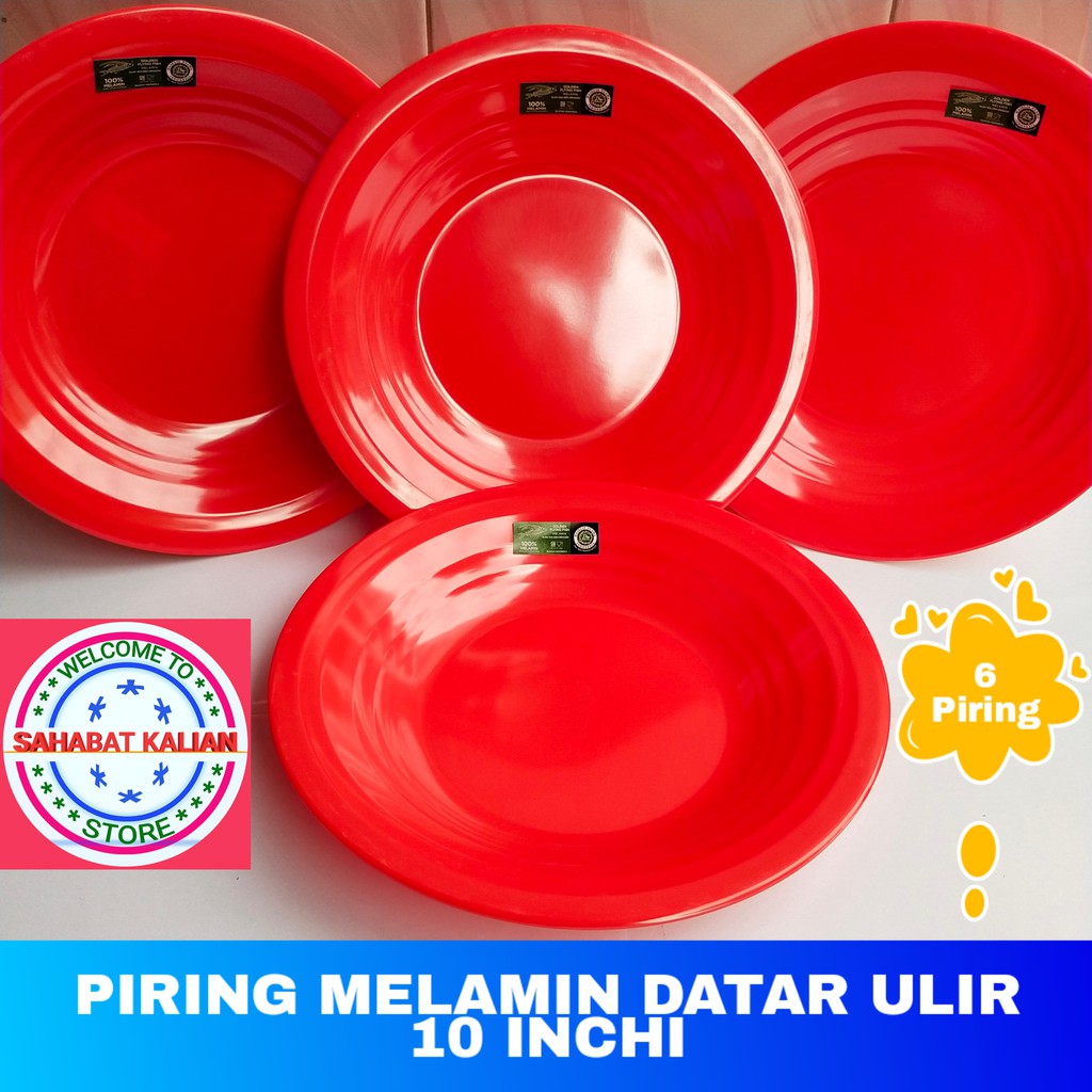 (6 Piring)  Piring Melamin Golden Flying Fish P1001 Ukuran 10 Inch
