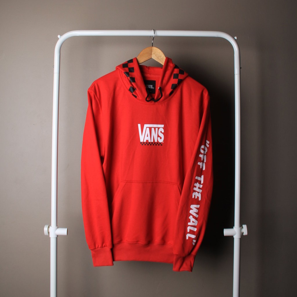 HOODIE JAKET SKATE VANS CHECK HOOD RED IREN IND