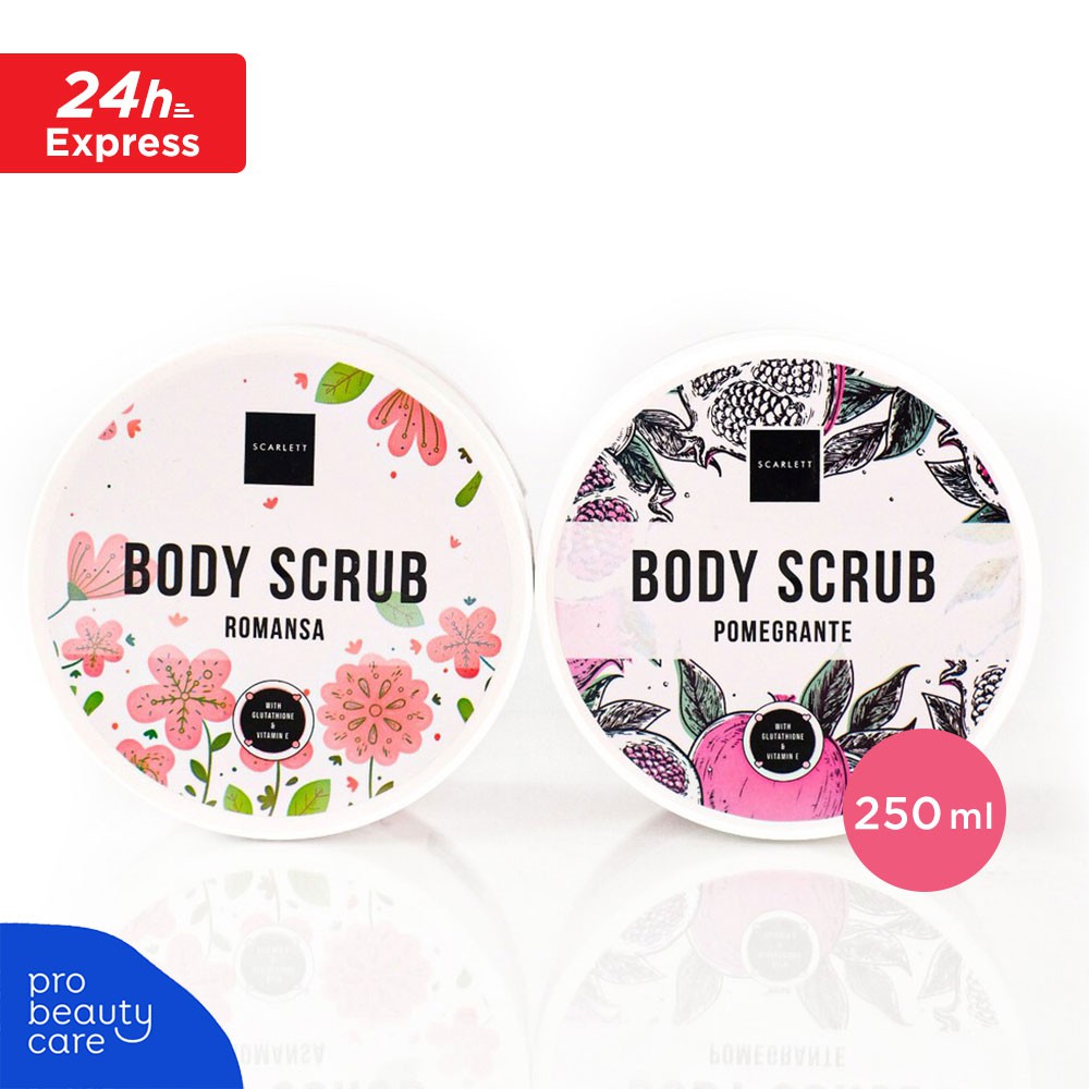 Scarlett Whitening - Body Scrub (250 ml) - Scrub Scarlet - Pomegrante Romansa