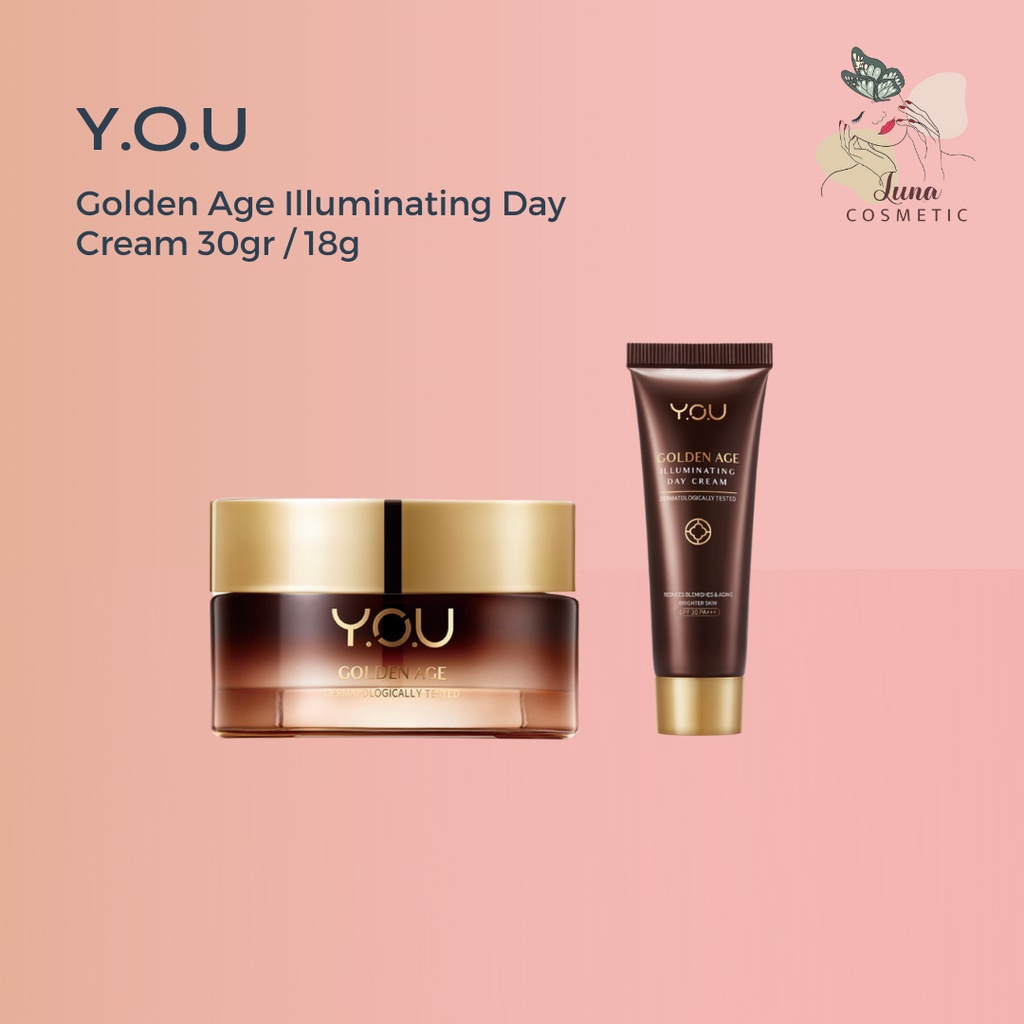 YOU Golden Age Illuminating Day Cream 18g 30g |Skin Care Krim Wajah Anti Aging | SPF 30 PA+++