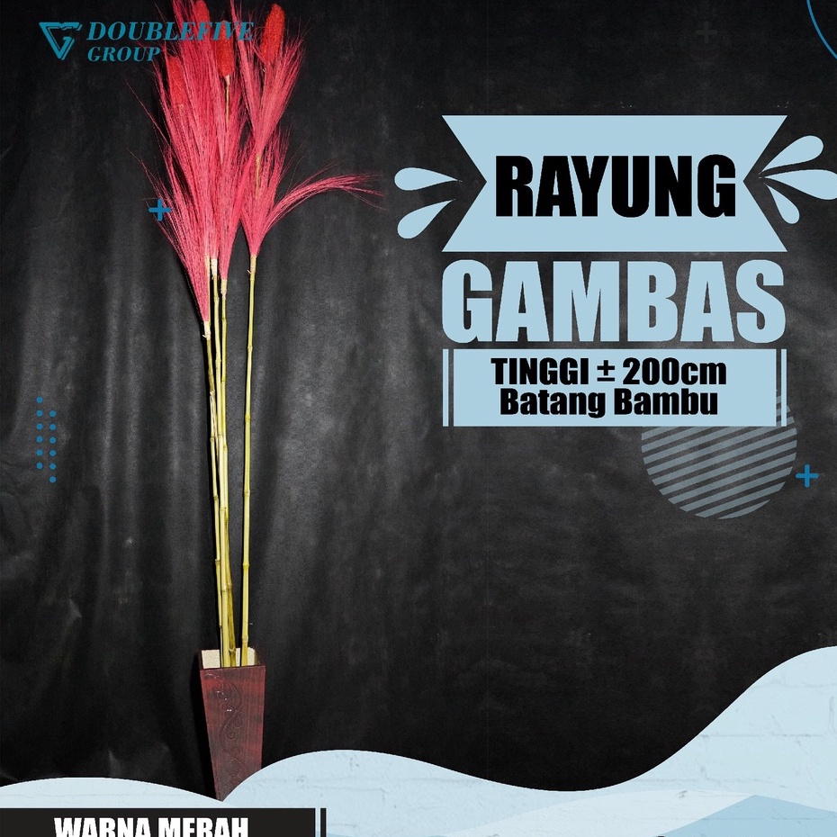 Rayung Home Decor Rayung Kering Panjang Rayung Natural Rayung Rustic Dekorasi Rayung Pampas - MERAH