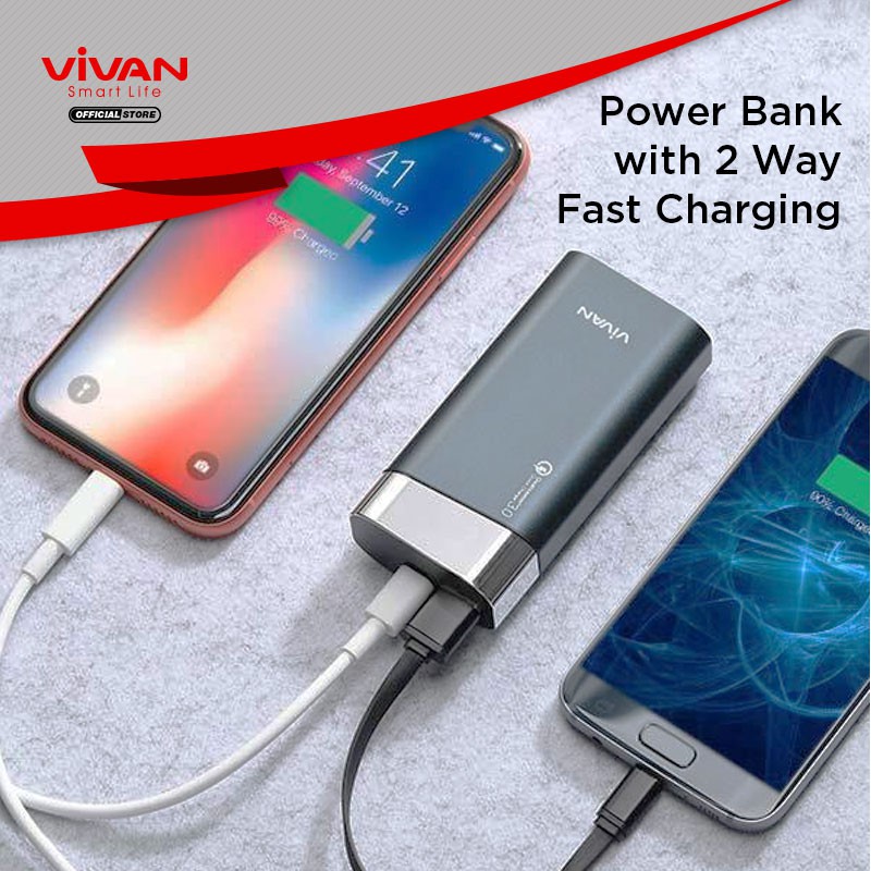 Powerbank VIVAN Original Power Bank 10000mah VPB-G10 mah Fast PD QC3.0 + Kabel Data Type C to Type C