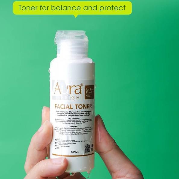 ➵ AURA BRIGHT FACIAL TONER 100ML ORIGINAL - TONER WAJAH AURA BRIGHT ➸