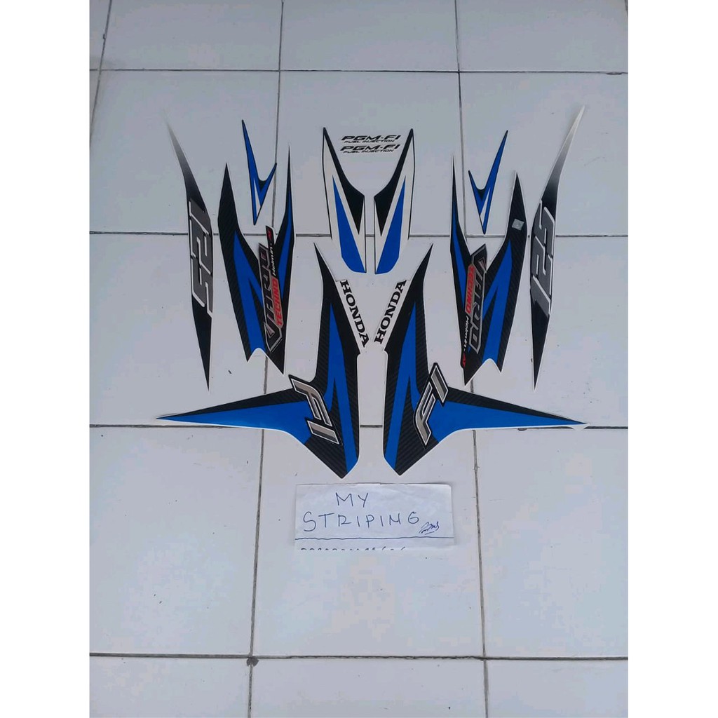stiker vario techno 125 fi 2012 putih biru