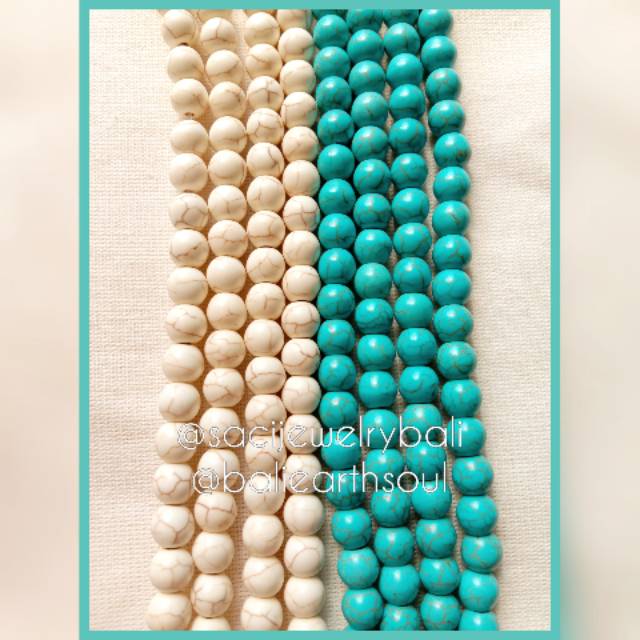Manik/beads turquoise, beads turkis,  batu pirus/ manik pirus 8mm,  bahan gelang