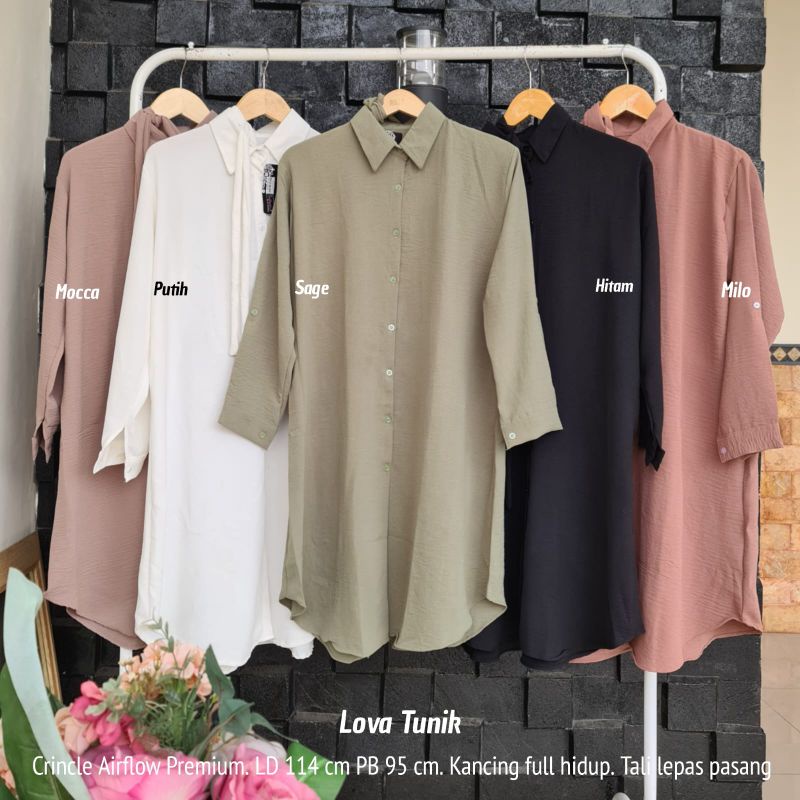 LOVA TUNIK WANITA CRINKLE AIRFLOW XXL / Tunik Wanita Polos
