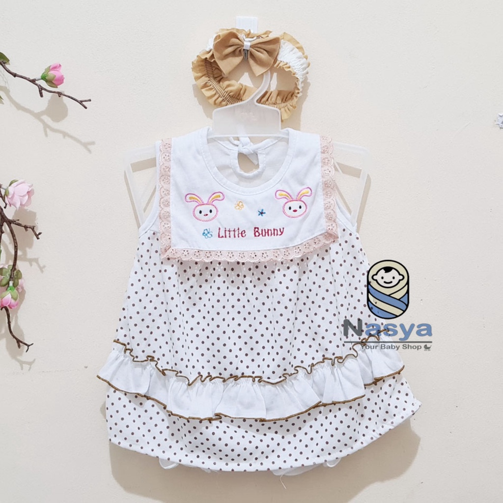 [P-034] Baju Bayi / Dress Bayi Perempuan 0-6 bulan Motif Kombinasi (Bonus Bandana)