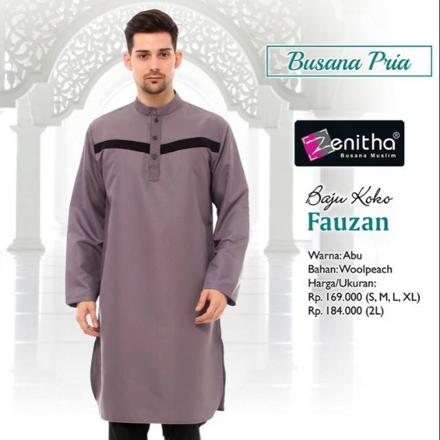 Promo Zenitha Baju Koko Fauzan (Abu)