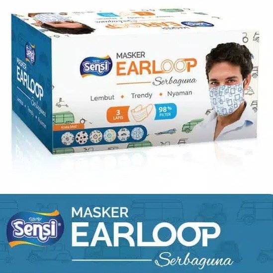 SENSI MASKER EARLOOP SERBAGUNA 40's