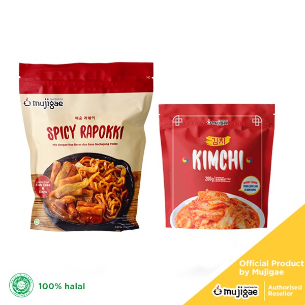 

BUNDLE Mujigae by Wonhae Spicy Rapokki 350 gr & Kimchi 200 gr