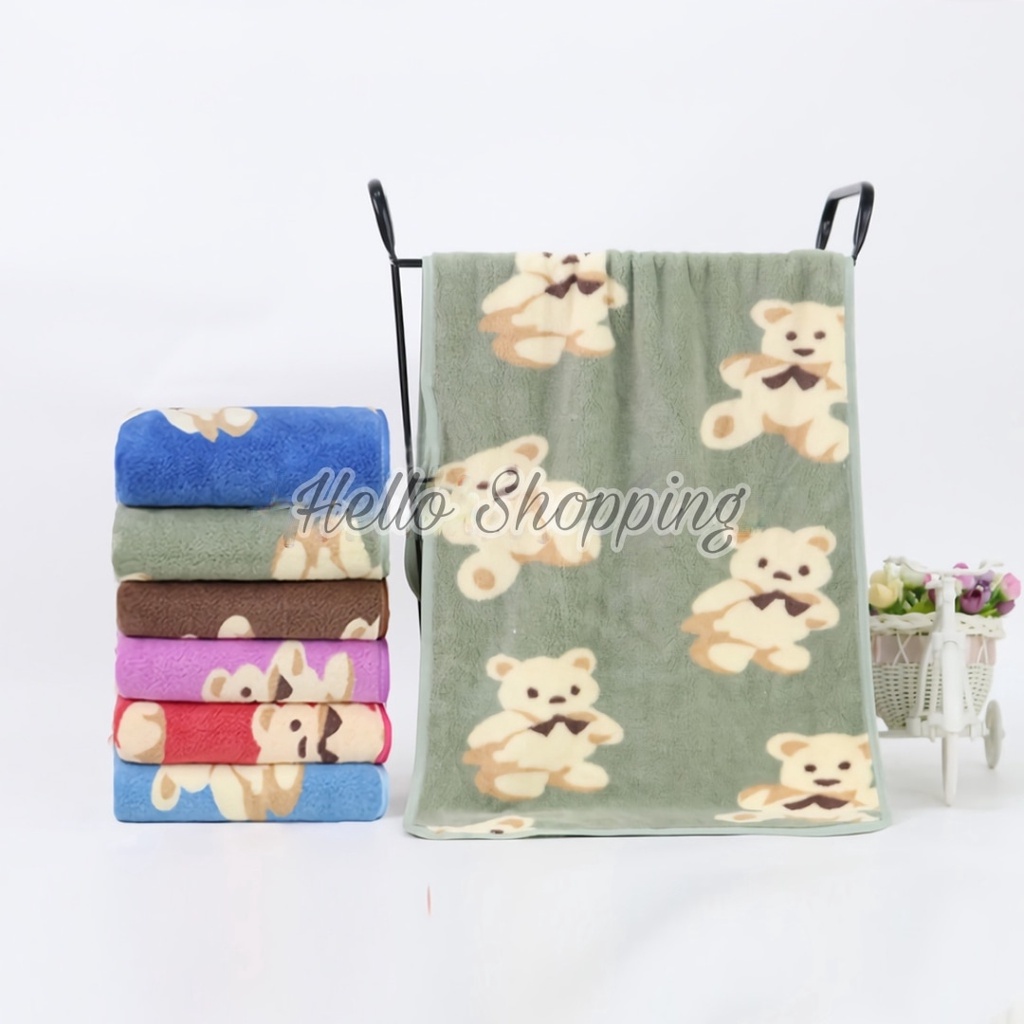 Handuk Muka Microfiber 35x75 motif boneka tempel Handuk Mandi Handuk Anak Import