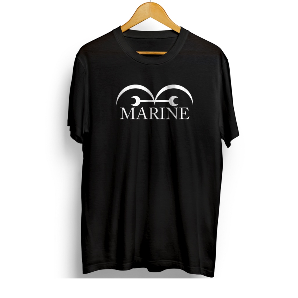Baju Kaos Pria Distro Original Anime One Piece Marine Keren Premium 100% Branded Kekinian Aesthetic 