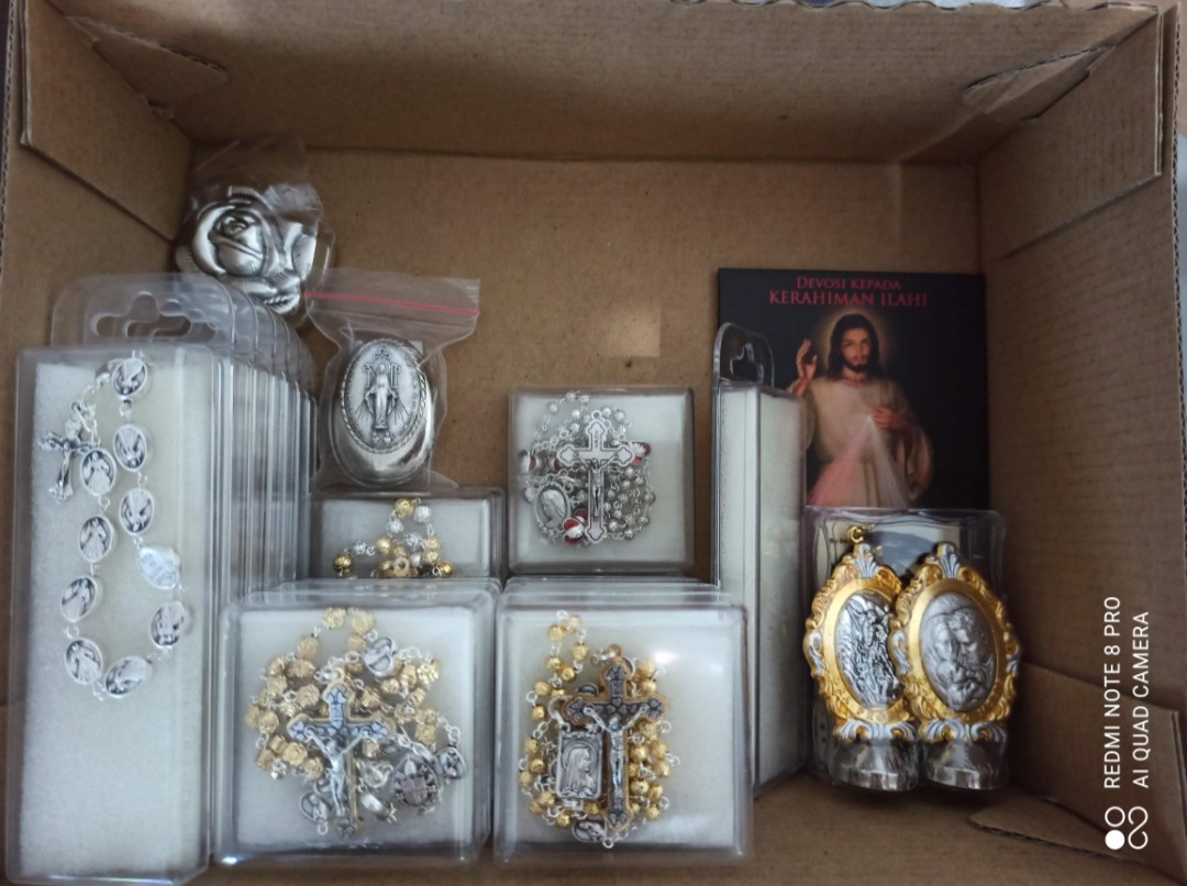 Rosario Metal Ukir Mawar 4mm Devosi Katolik