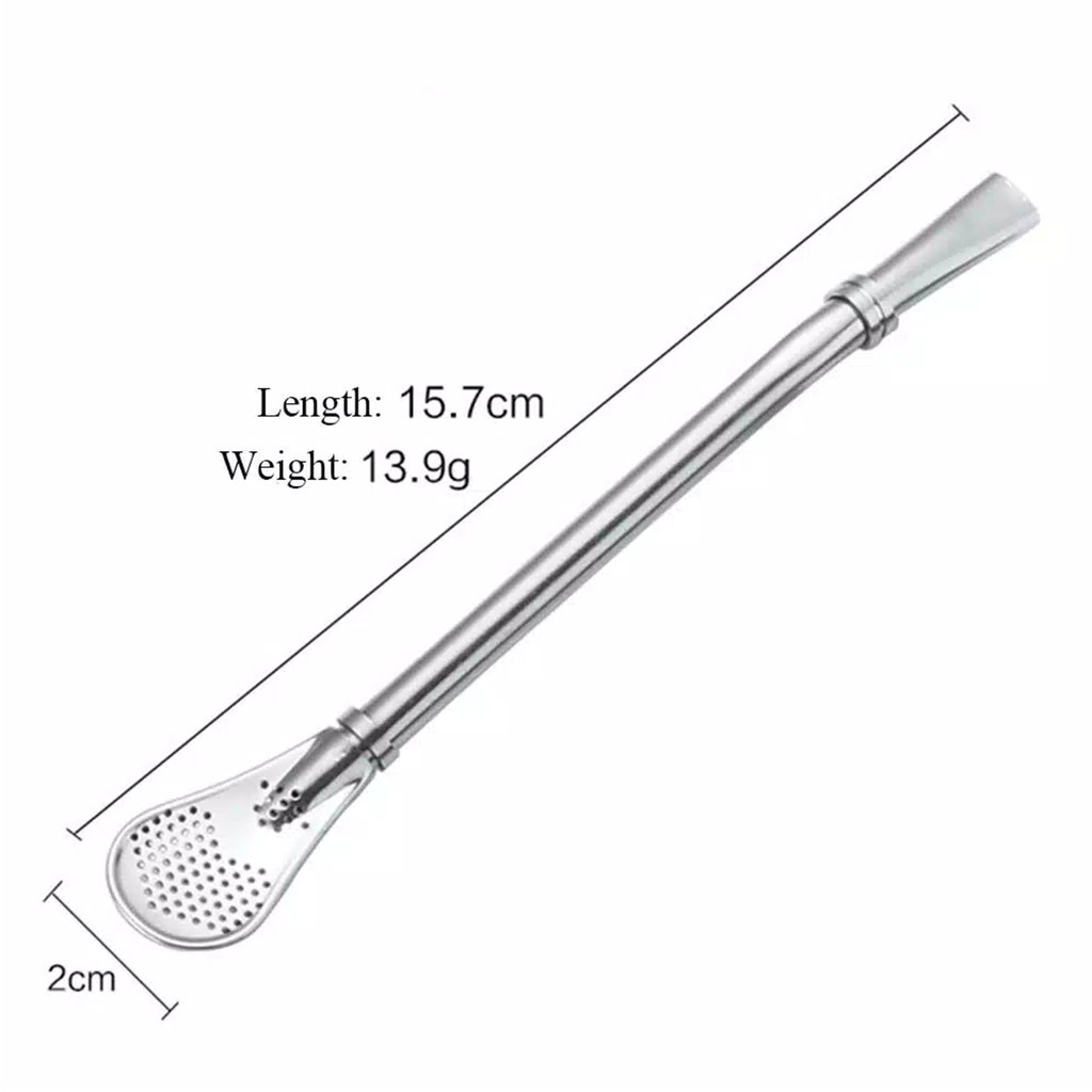 Sedotan sendok stainless warna / sendok sedotan unik / sendok teh stainless / sendok kopi stainless-6