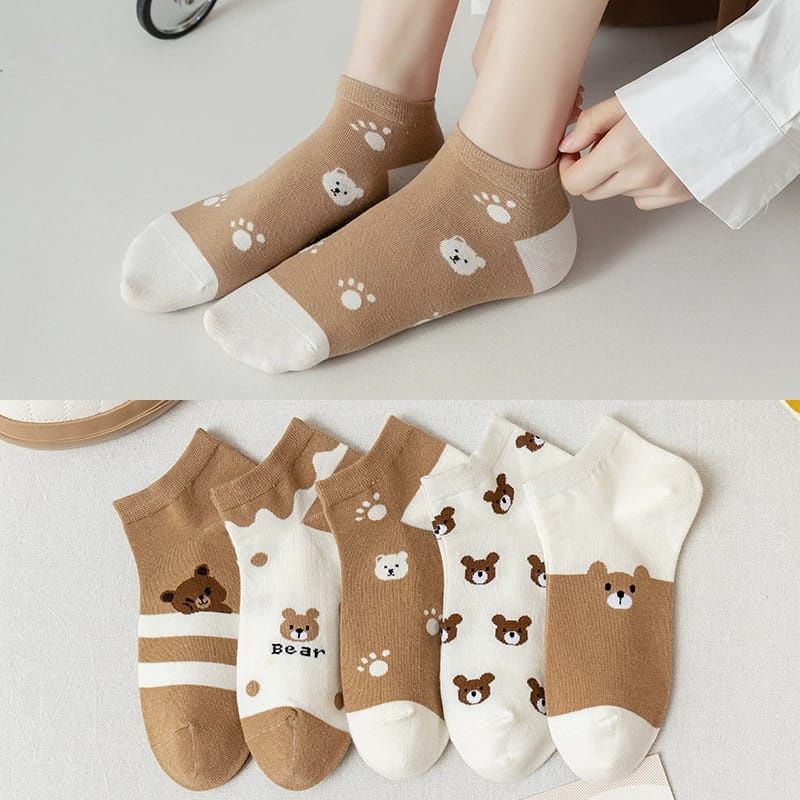 Kaos Kaki Wanita Motif BEAR campur unik lucu