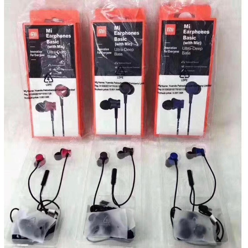 Headset Xiaomi Dual Driver Earphones Superbass HF Original