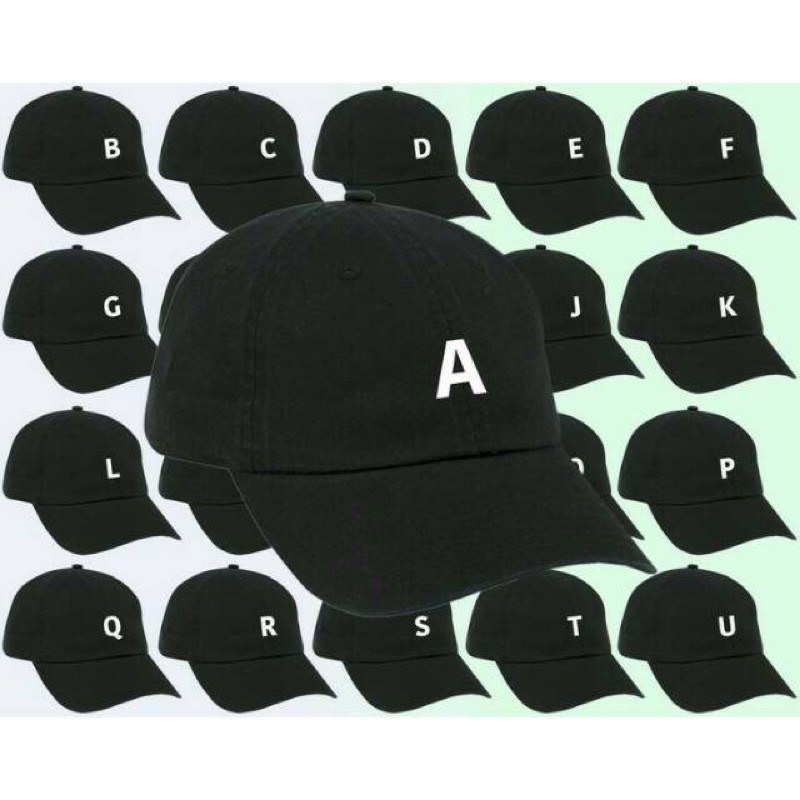 Topi Baseball cap Abjad Huruf Teks Alphabet Premium Quality Distro Clothing Baseballcap