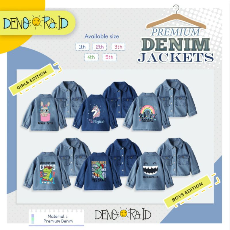 Denora.id Premium denim jaket/jaket anak