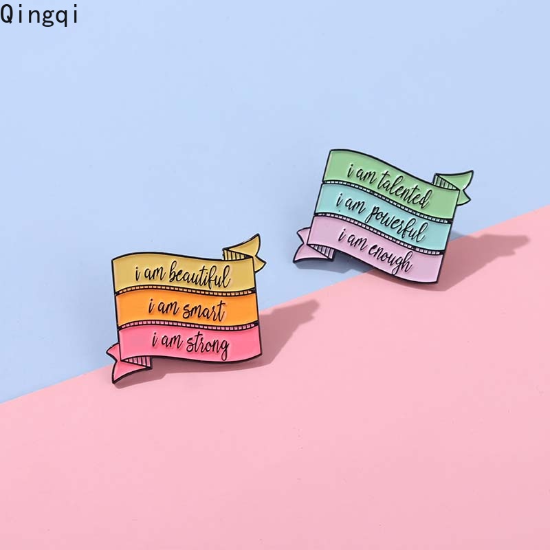 Quotes Lucu Banner I Am Beautiful Enamel Pin Colorful Banner Badge Bros Perhiasan Inspiratif Untuk Hadiah Baju Ransel