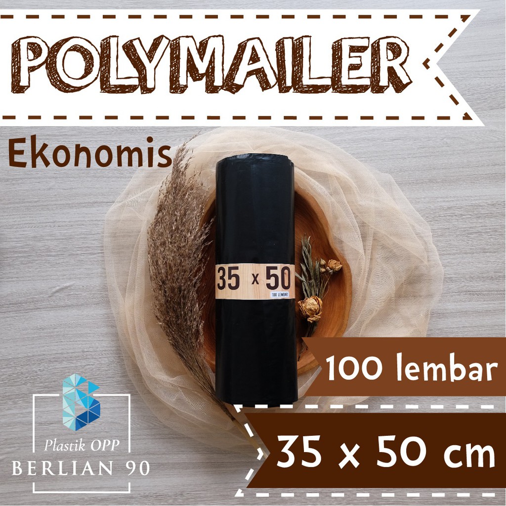 ( ECER ) Plastik Polymailer Hitam 35x50 cm Amplop Plastik Hitam Glossy Termurah