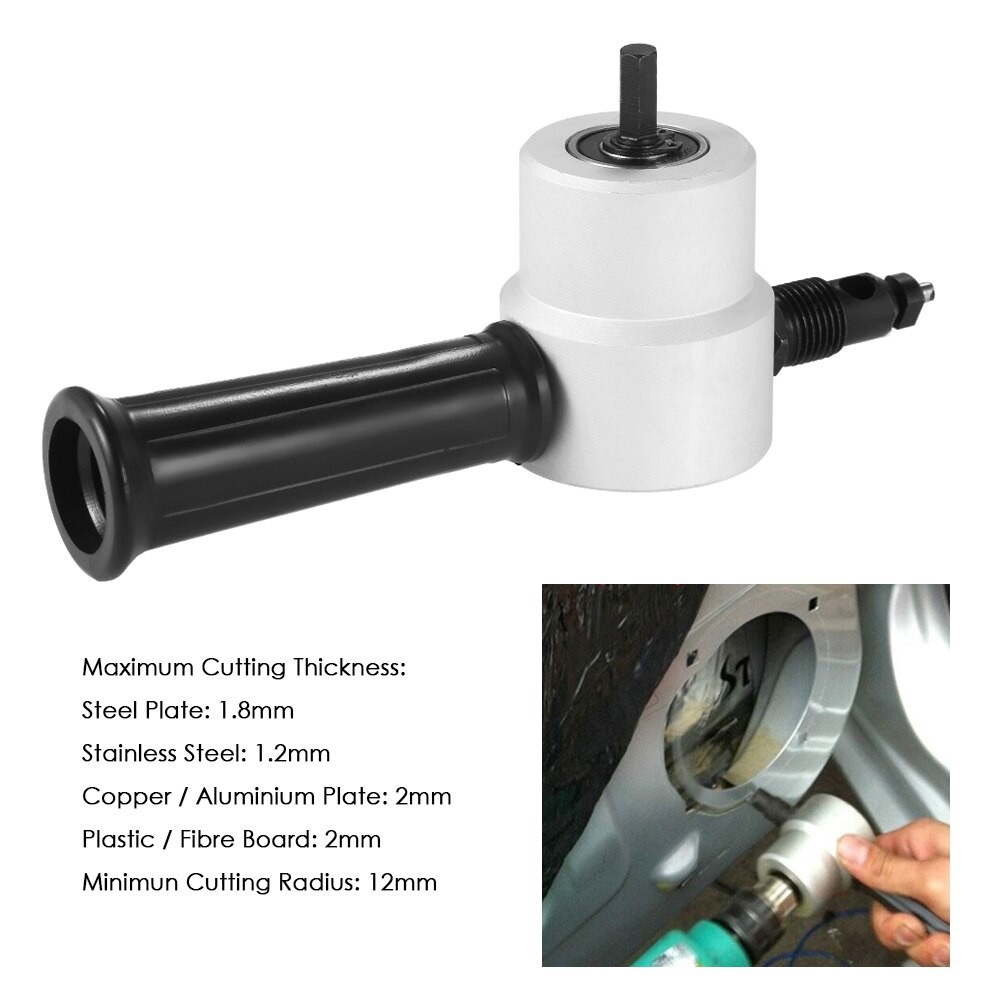 IMPORT Nibble Metal Cutting Double Head Sheet Nibbler Saw Cutter Tool Drill Attachment Free Cutting