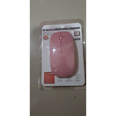 Mouse wireless slim mouse wireless slim berkualitas-Pink