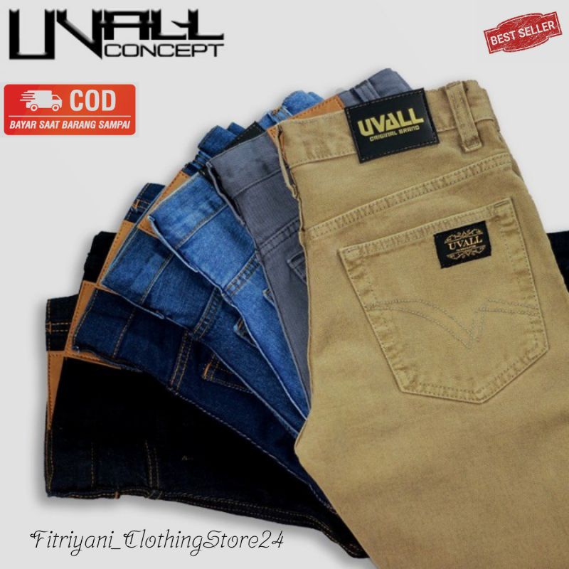 Jeans Pria Model Standar Uvall 28-38
