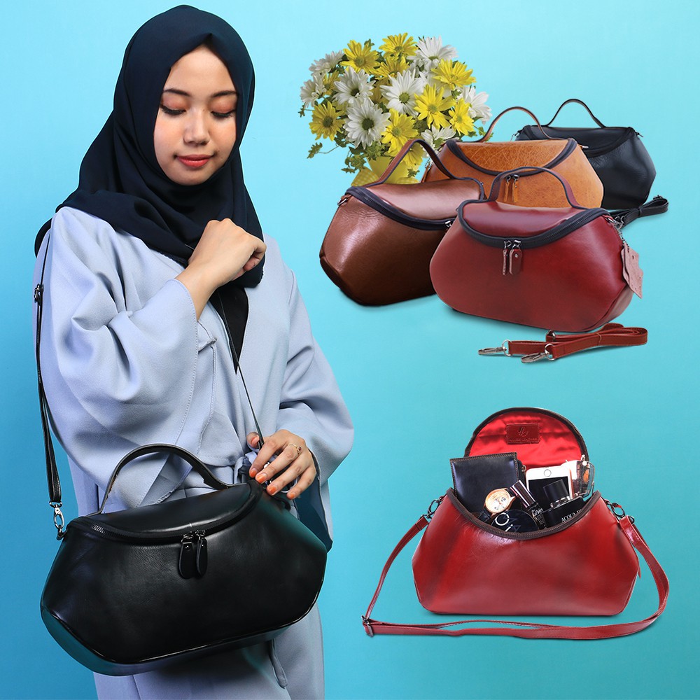 Tas KULIT ALICE Selempang Wanita / Tas Jingjing Fashion Multifungsi Bahan dari Kulit Sapi Asli AL01