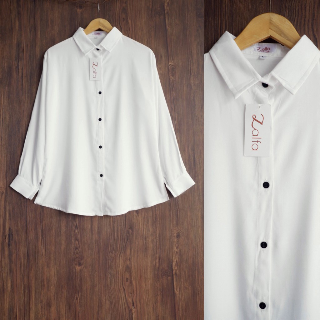 BASIC rayon kemeja by ZALFA OUTFIT-Brokenwhite(R.Twill)
