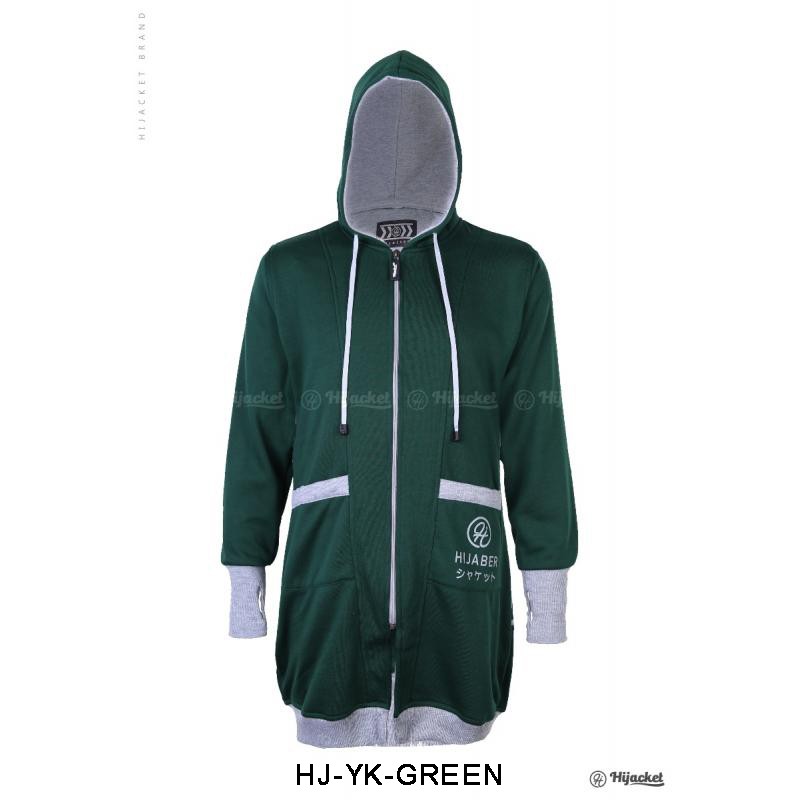 ⛔️ CUCI GUDANG ⛔️ HIJACKET ORIGINAL YUKATA JAKET WANITA JAKET MUSLIMAH HIJABER NO.1 INDONESIA !-GREEN (HIJAU)