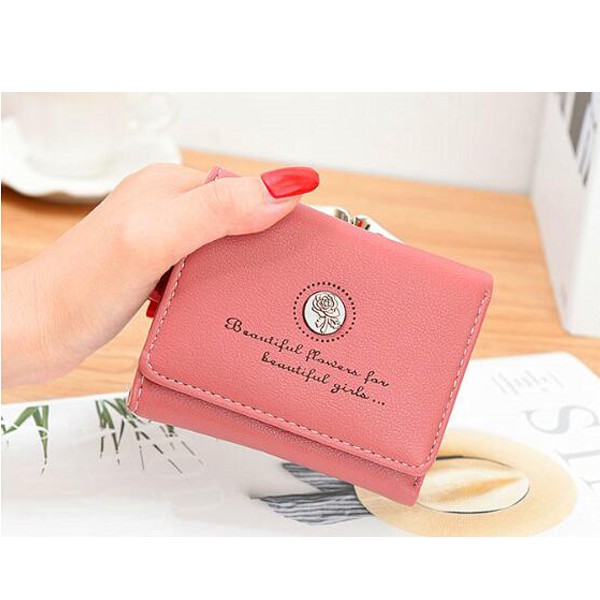 Adda Home - Dompet Kartu Koin Kantong Pendek Kecil Wanita Desain Warna Korea Praktis Tebal