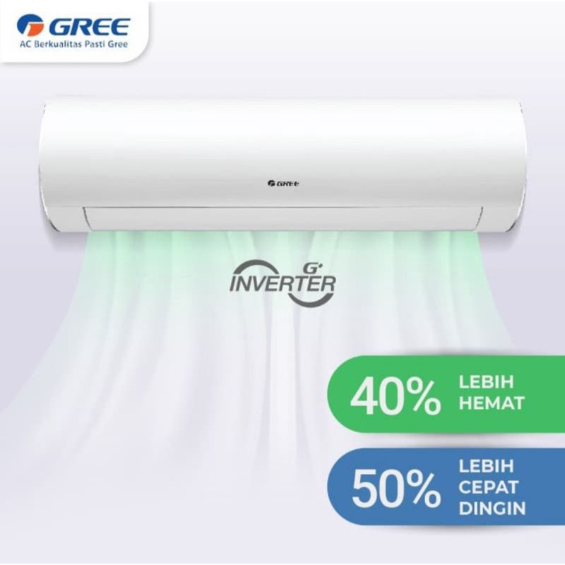 AC GREE 1/2 PK GWC-05F1S INVERTER + INSTALASI PEMASANGAN GARANSI RESMI