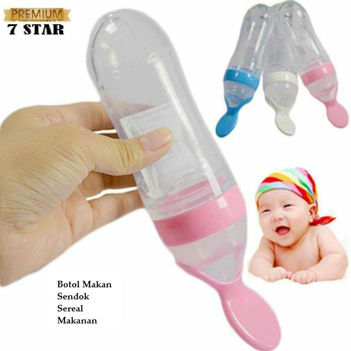 SHINE STAR - BAYAR DI TEMPAT - PAKET 2 IN 1 PROMO Botol Sendok Makan Bayi + Dot Bayi / Dot Buah - Warna Random