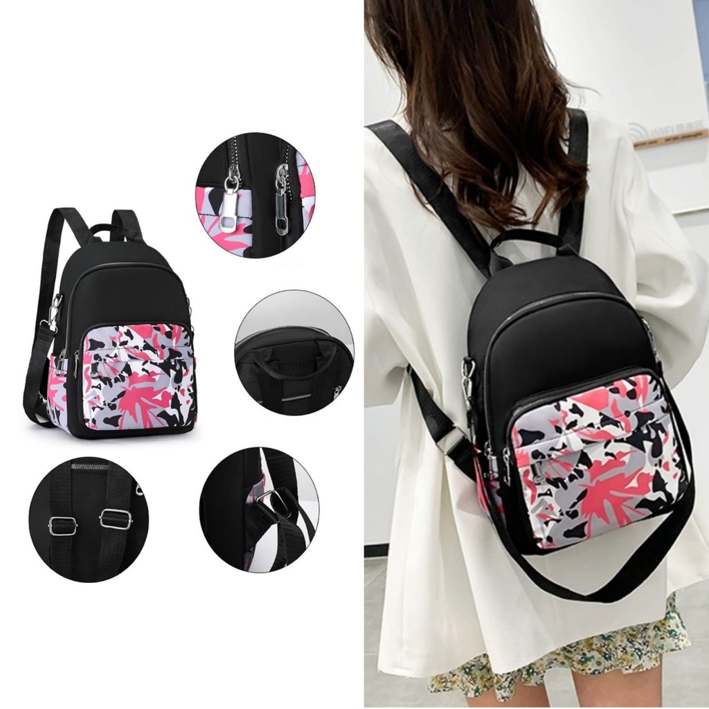 TAS RANSEL WANTA KEKINIAN IMPORT ANTI AIR HITAM ROMILA TA641B5 BACKPACK MINI KOREA SEKOLAH KULIAH KERJA GENDONG PUNGGUNG REMAJA PREMIUM BATAM BRANDED