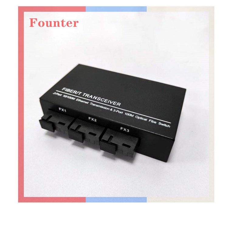 【With adapter】POE 10/100Mbps 3sc 3rj45 Reverse POE Fast Ethernet Switch 3FO 3LAN SC 20KM