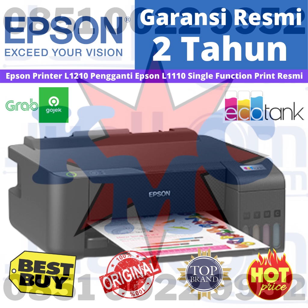 Epson Printer L1210 L 1210 Pengganti Epson L1110 Single Function Print Resmi