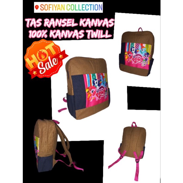 tas ransel anak kanvas cotton twill