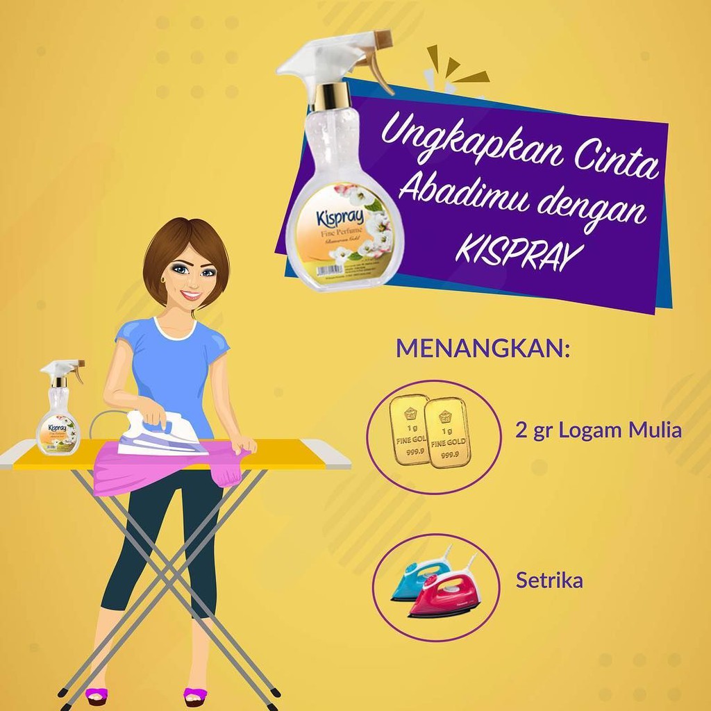 Kispray Pelembut &amp; Pewangi Pakaian Kemasan Botol 318 Ml