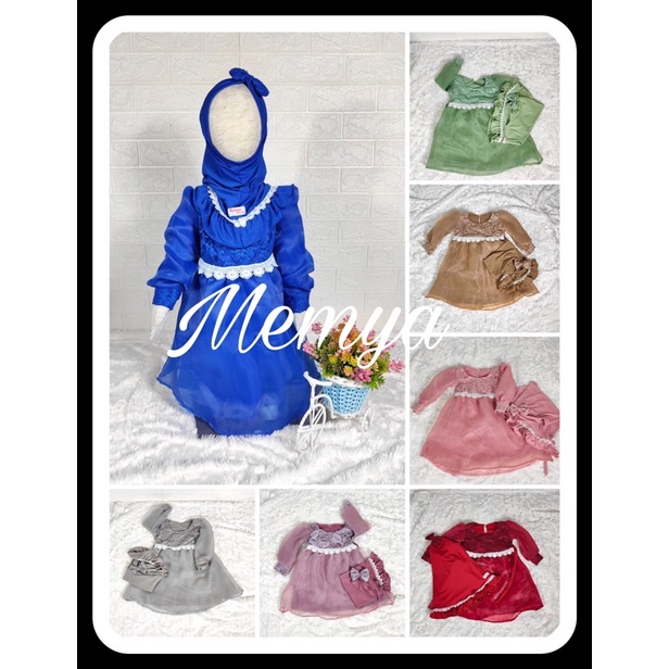 PROMO  Gamis aqiqah, gaun pesta bay organza, baju muslim bayi perempuan brukat brokat terbaru