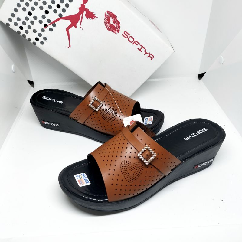 PROMO//Sandal Wedges Wanita Sofia 5cm Model Terbaru Kekinian