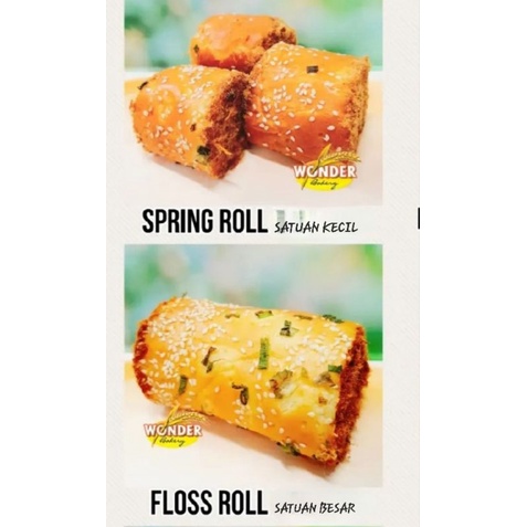 

Floss Roll / Spring Roll Isi 3pcs Roti Abon Gulung Satuan Wonder Bakery Salatiga